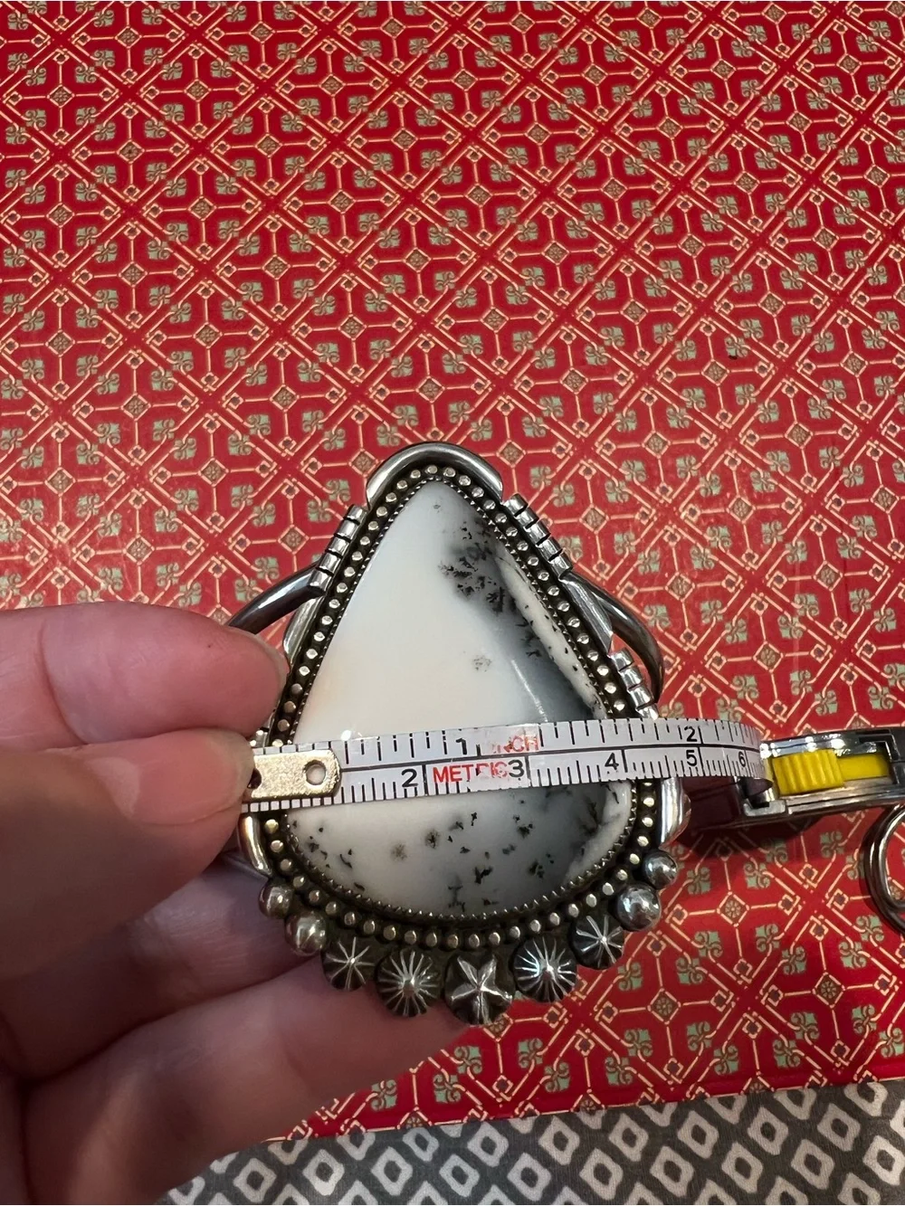 Montana agate Black-and-White Triangle Cuff Bracelet